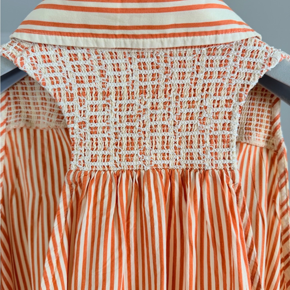 Free People Orange and White Textured Top - Picture 9 of 10